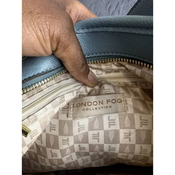 London Fog Emma Multi Pocket Hobo Bag Denim Chic Cute Utility Functional: NWT - Picture 11 of 12